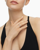 Crossover Band Ring in Sterling Silver with Diamonds, 5.3mm